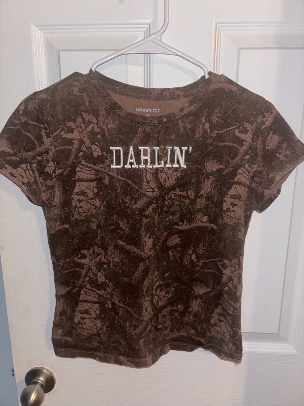 Lucky 787 Brand Brown Camo 'Darlin'' Crop Top